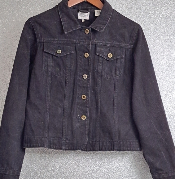 Willi Smith Black Jean Jacket   Size M - Picture 1 of 5